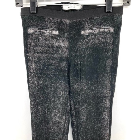 MILLY Shimmer Lambskin Leather
Raw Hem Pants - Picture 3 of 10